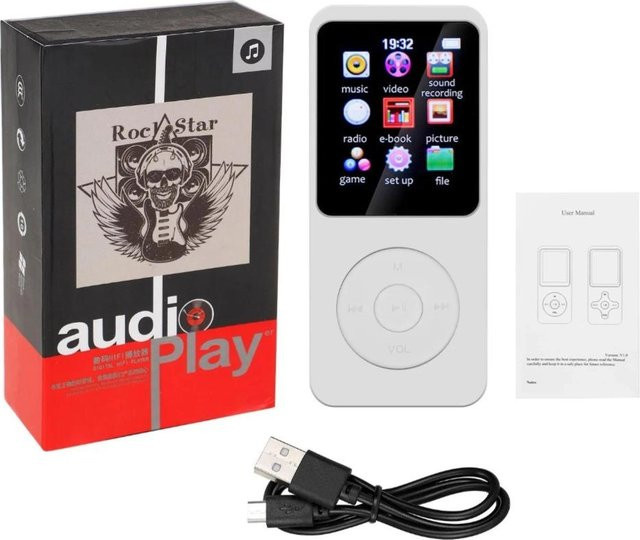 YJMP Electronic Mini MP3 MP4 Player mit Bluetooth, FM-Radio und integriertem Mikrofon in Weiß - Bild 1