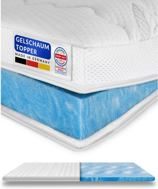 AM Qualitätsmatratzen Premium Plus Gelschaum Topper RG50 in Weiß mit TENCEL Lyocell Bezug, B: 120 cm, T: 200 cm - Bild 1