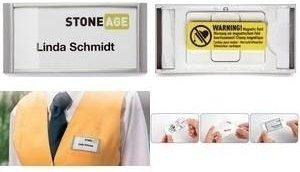 DURABLE Namensschild CLASSIC mit Magnet, silber und transparent, 10 Stück, B: 6,5 cm, H: 3,0 cm - Bild 1