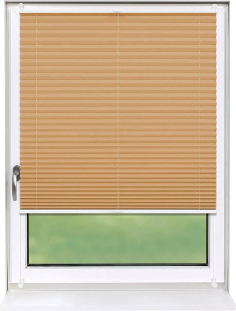 Deco-Raum Plissee Basic Klemmfix ohne Bohren, Farbe Cappuccino/Beige, blickdicht, B: 105 cm, H: 150 cm - Bild 1