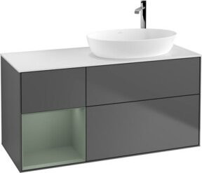 V&B Waschtischunterschrank Finion mit Wandbeleuchtung, Anthrazit lackiert, Breite: 120 cm, Tiefe: 50,1 cm, Höhe: 50,1 cm - Bild 1