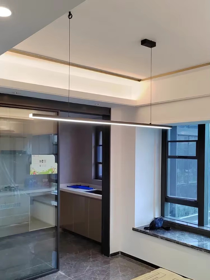 JIANKEXING LED Pendelleuchte in Schwarz im minimalistischen nordischen Design für Esszimmer, Küche oder Büro - Bild 2