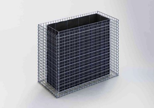 Gabiona Eckiges Gabionen-Hochbeet aus galvanisiertem Stahl in Silber, B/T/H: 100 x 130 x 60 cm - Bild 1