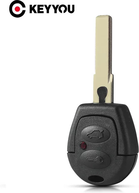KEYYOU Ersatzgehäuse für Autoschlüssel mit 2 Tasten in Schwarz für VW Polo Golf Jetta Sharan Seat Leon Mii Altea und Skoda Fabia Octavia - Bild 1