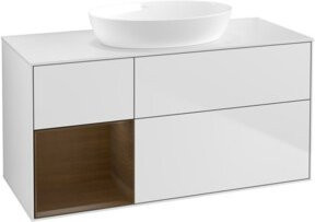 V&B Finion Waschtischunterschrank mit Wandbeleuchtung in Weiß lackiert, Breite: 120 cm - Bild 1