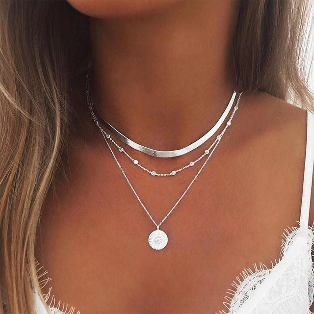 Wucifang Jewelry Halskette, Edelstahl, Silber, Perle, Zirkonia, Damen - Bild 1