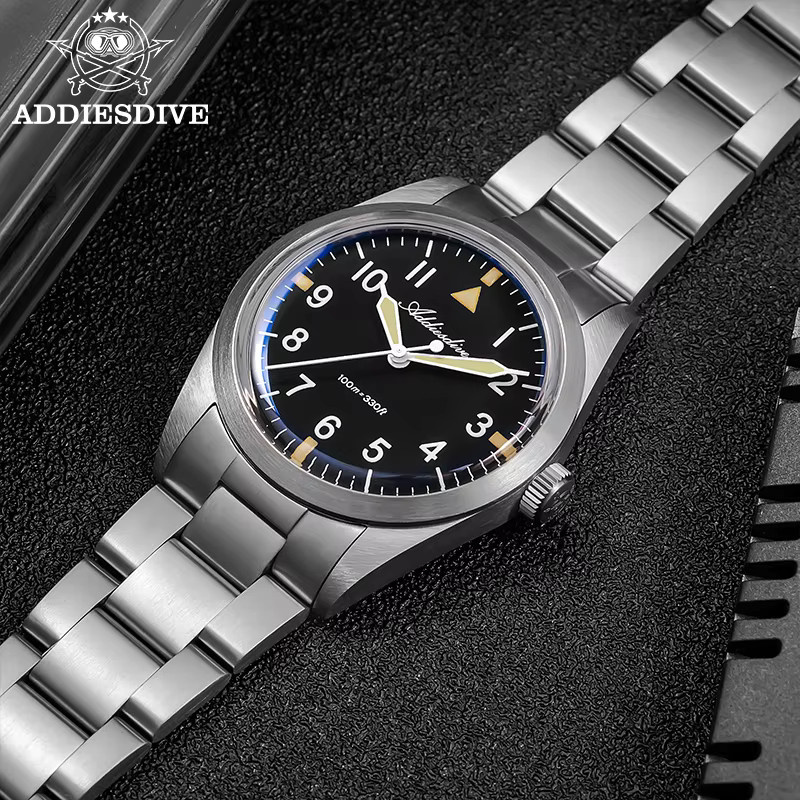 ADDIESDIVE Armbanduhr, Quarz, Titan, 36 mm, Herren, Grün, 10 ATM - Bild 2