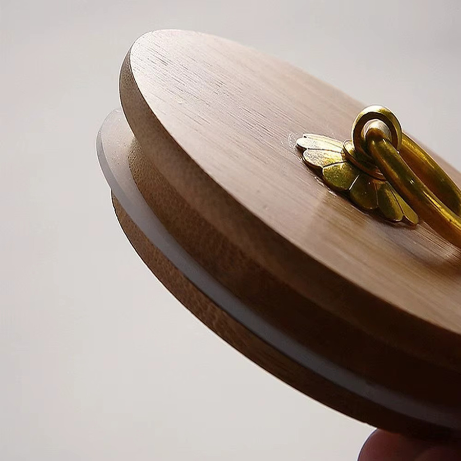 Luftdichter Vorratsbehälter aus Glas mit Holzdeckel, transparenter Lebensmittelkanister für Kaffee oder Bonbons - Bild 4