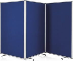 Magnetoplan Mobile Präsentationswand faltbar, royalblau, Höhe: 180 cm, Breite: 361 cm - Bild 1