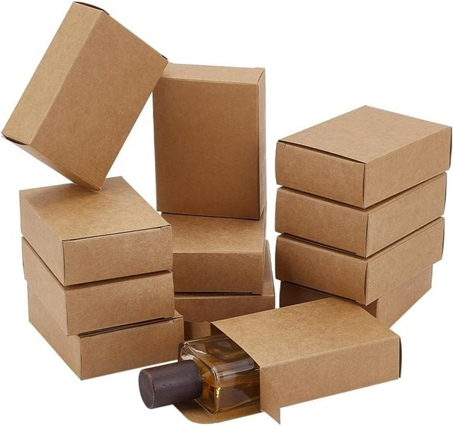 20er-Pack kleine Geschenkboxen aus Kraftpapier in Braun, rechteckige Schmuckschatulle und Süßigkeiten-Verpackungsboxen, B/T/H: 9,65 x 7,74 x 3,05 cm - Bild 1