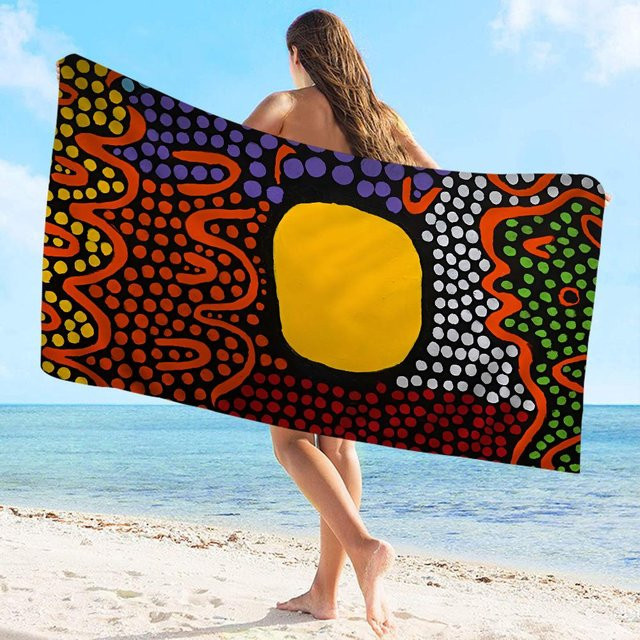 Ka Chen Mutong Mikrofaser Handtuch Yayoi Kusama Kürbisblume Design, schnelltrocknend und weich, B: 80 cm, H: 130 cm - Bild 1