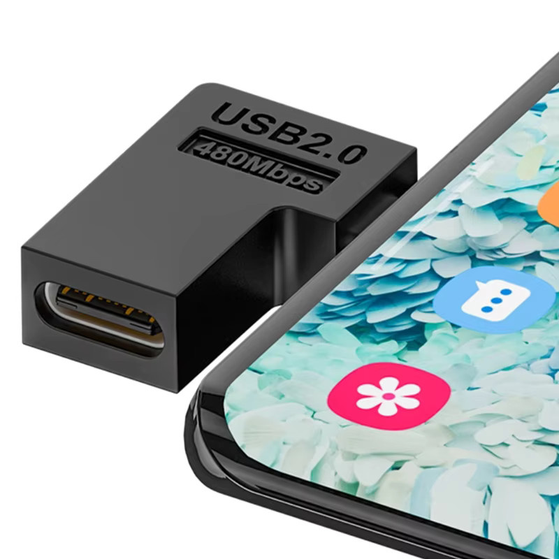 AREOFRGB USB Typ C auf Micro USB Adapter 90/180 Grad in Schwarz - Bild 3