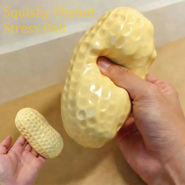 CHUTAI Erdnuss-Squishy-Ball, Stressabbau-Spielzeugball, gelb - Bild 1