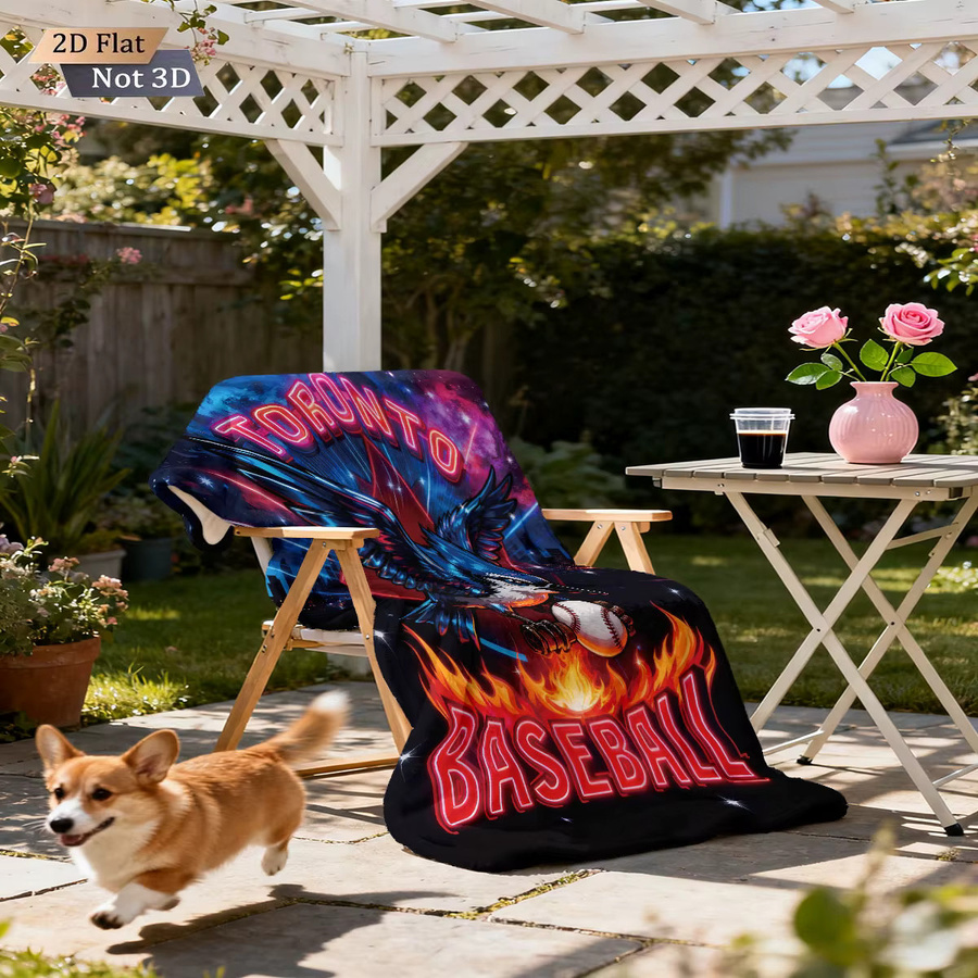 Weiche Flanelldecke mit Tauben-Baseball-Sportdruck in Multicolour, 230 g, maschinenwaschbar - Bild 2