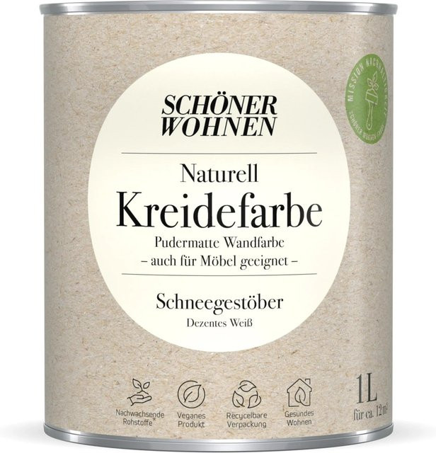 Schöner Wohnen Kreidefarbe Naturell in Schneegestöber Weiß wasserbasiert - Bild 1