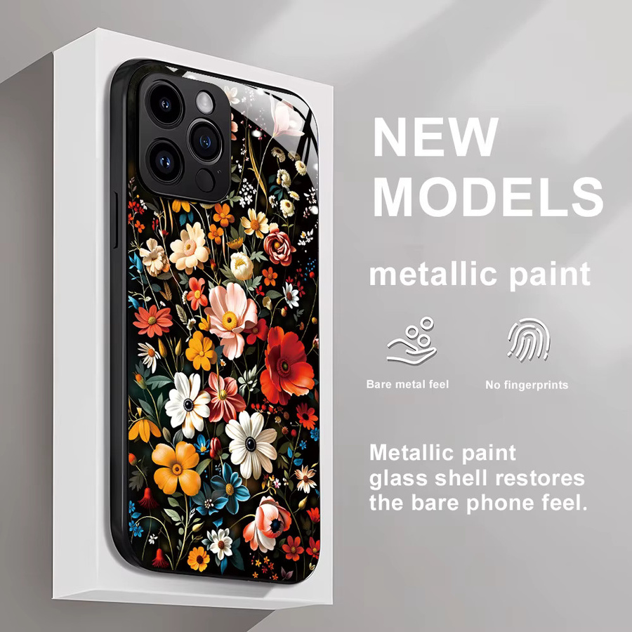 Stoßfeste Handyhülle mit Blumenmuster aus gehärtetem Glas für Samsung Galaxy S24 Ultra S25 Plus S23 5G S22 S21 FE S20 FE A53 A52 A51 in Multicolour - Bild 5