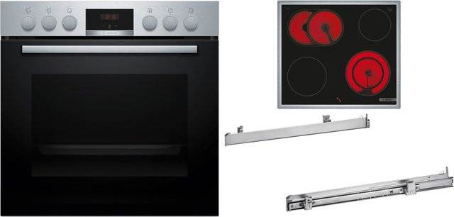 Bosch Herdset HND411GS63 in Edelstahl bestehend aus Backofen, Induktionskochfeld und Backofen mit Pyrolyse Reinigung - Bild 1