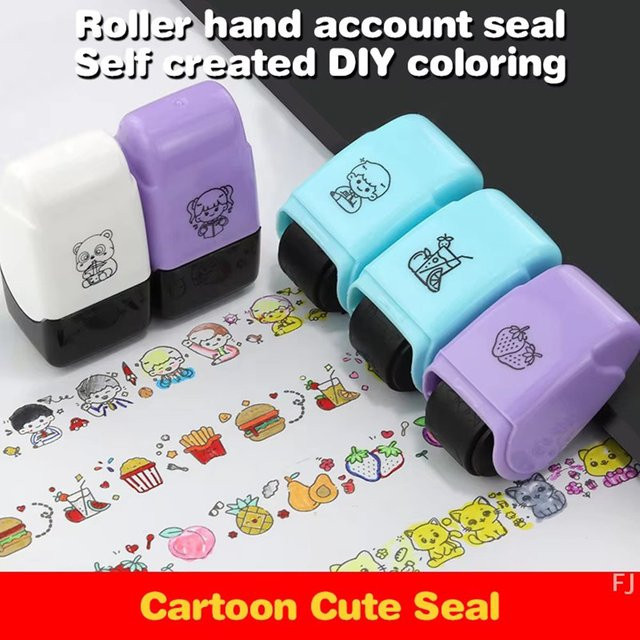 Cartoon Rollstempel mit Selbsttinte für Scrapbooking und Bastelarbeiten für Kinder und Kindergarten - Bild 1