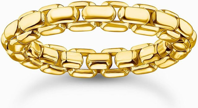 Thomas Sabo Ring, 925 Silber, vergoldet, Unisex, Ringgröße 62 - Bild 1