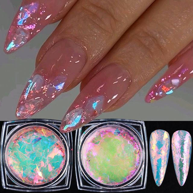 Full Beauty Meerjungfrau Aurora Opal Nagelglitzer-Flocken, Schimmernd - Bild 1