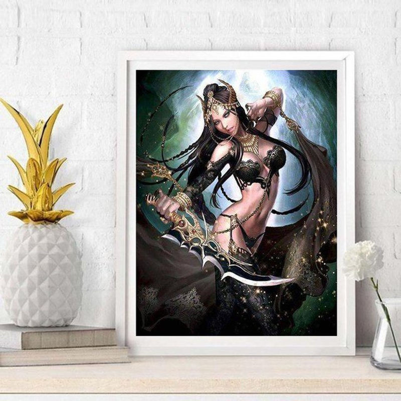 5D Diamantgemälde Anime Game Girl von FIYO als Strass-Mosaik-Set zum Selbermachen, mehrfarbig, B/H: 20 x 30 cm - Bild 1
