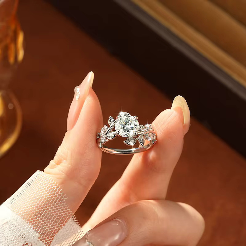 IOGOU Verlobungsring, Silber, Moissanit, Diamant, Damen - Bild 2