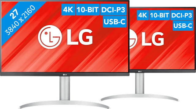 LG 27UP850K-W.AEU Doppelpack 4K UHD Monitor 27 Zoll in White und Silver mit USB-C - Bild 1