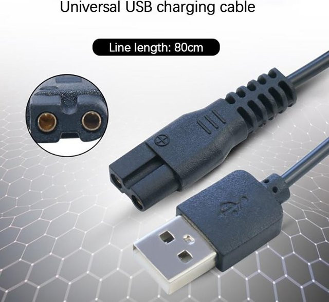Springhoo Haustier-Elektrorasierer mit USB-Ladekabel und Netzkabel für C6/C7 Haarschneider, Grau - Bild 1