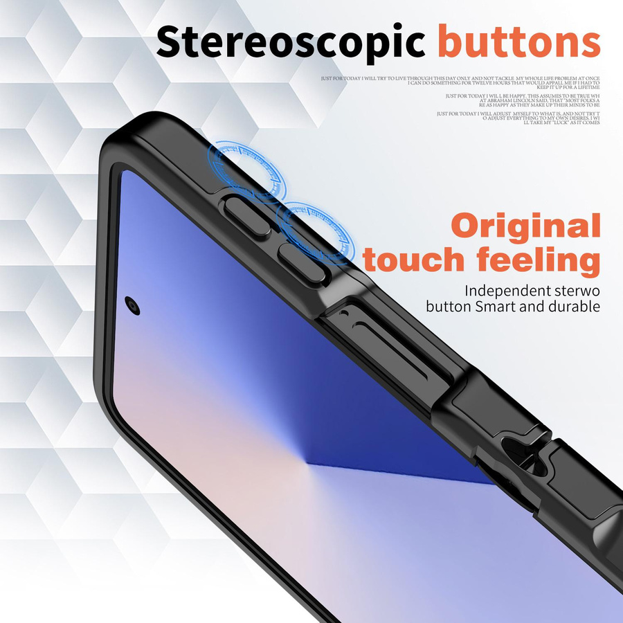 Stoßfeste 2 in 1 Handyhülle mit Scharnierverbindung für Samsung Galaxy Z Flip 7 6 5 aus hartem PC und weichem TPU in Schwarz oder Lila - Bild 3