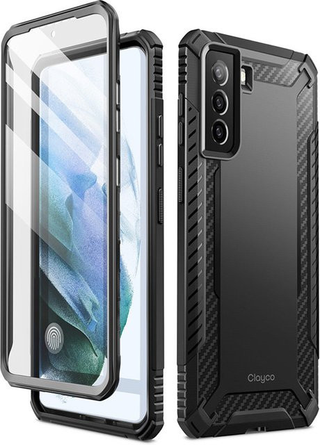 CLAYCO Xenon Schutzhülle für Samsung Galaxy S21 FE 5G in Schwarz mit integriertem Displayschutz - Bild 1