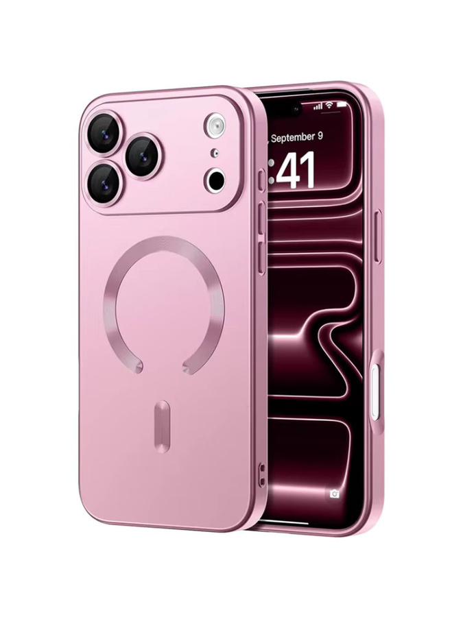 NMEGOU Magnetische TPU Handyhülle mit MagSafe Kompatibilität für iPhone 11 bis iPhone 17 Pro Max Plus in Schwarz und Pink - Bild 5