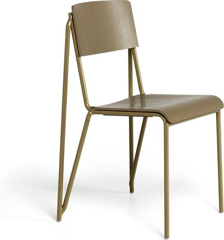 HAY Petit Standard Stuhl in Braun mit Eichenfurnier und industrieller Optik - Bild 1