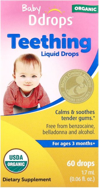 Ddrops Bio Baby Zahnung Flüssige Tropfen für Kinder ab 3 Monaten, 1,7 ml, pink - Bild 1