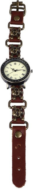 Neoglint Armbanduhr Quarz, Totenkopf, Leder, Silber, Unisex - Bild 1