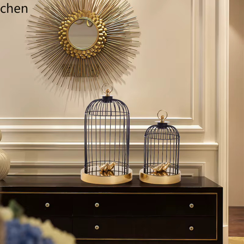 YFY Vogelkäfig aus Metall im modernen chinesischen Stil als dekoratives Element für Wohnzimmer und Arbeitszimmer - Bild 4