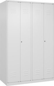 C+P Spind Classic PLUS Schwarz-Weiß mit 4 Abteilen und Zylinderschloss, H x B x T: 185 x 120 x 50 cm - Bild 1