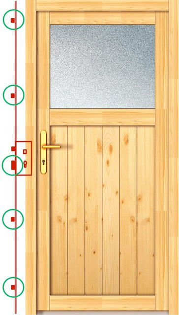 Holz-Nebeneingangstür PANTO NET 504 Fichte Natur mit Glaseinsatz, Farbe Braun, Anschlag Links, B: 98 cm, H: 200 cm - Bild 1