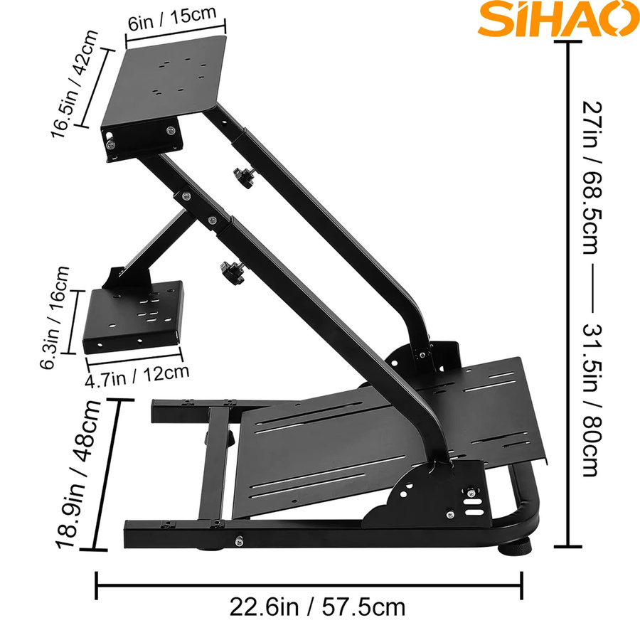 SIHAO Rennlenkradständer mit Schalthebelhalterung für Logitech G920 G27 G25 G29, verstellbares Sim-Racing-Cockpit in Schwarz - Bild 2