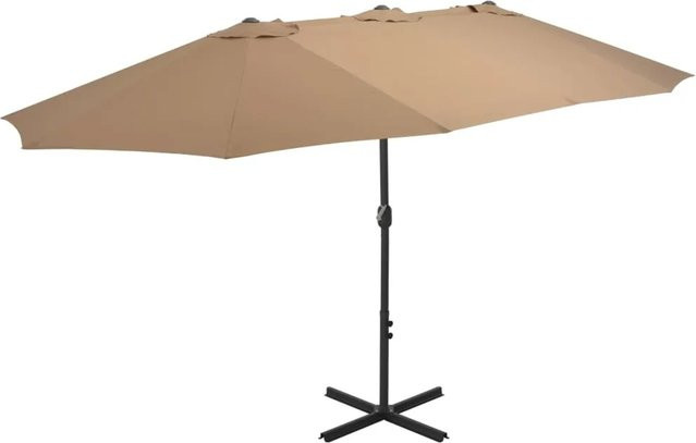 furnicato Sonnenschirm mit Aluminium-Mast in Taupe, B/T: 460 x 270 cm - Bild 1