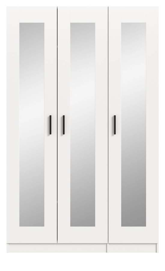 3-türiger Kleiderschrank Jondal mit Spiegel in Weiß, B/H: 120 x 194 cm - Bild 2