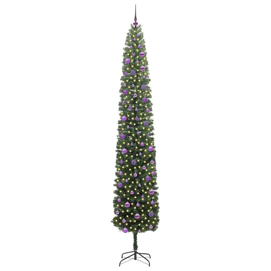 vidaXL Künstlicher Weihnachtsbaum in Grün mit 300 warmweißen LEDs und Ständer, Höhe: 270 cm - Bild 2