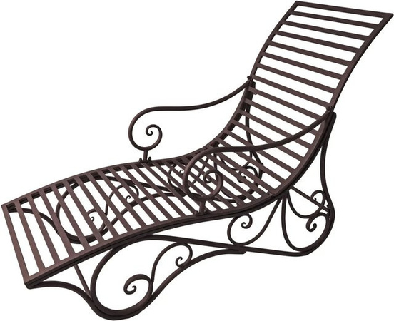 Garden Pleasure Liegebank Kuwa aus lackiertem Stahl in Dunkelbraun