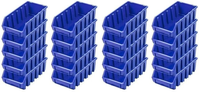 PROREGAL SuperSparSet 20x Sichtlagerboxen aus Polypropylen in Blau, H x B x T: 7,5 x 11,6 x 21,2 cm - Bild 1