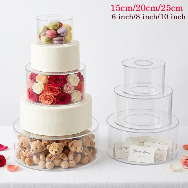 Willstar Acryl-Kuchenständer Transparenter Etagenständer in Zylinderform für Hochzeitstorten und Dessert-Dekoration - Bild 1