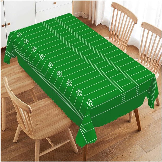 Wasserdichte Rechteck-Tischdecke mit Amerikanischem Footballfeld-Design von JMG Household Supplies, Grün, B/T/H: 280 x 140 x 0 cm - Bild 1