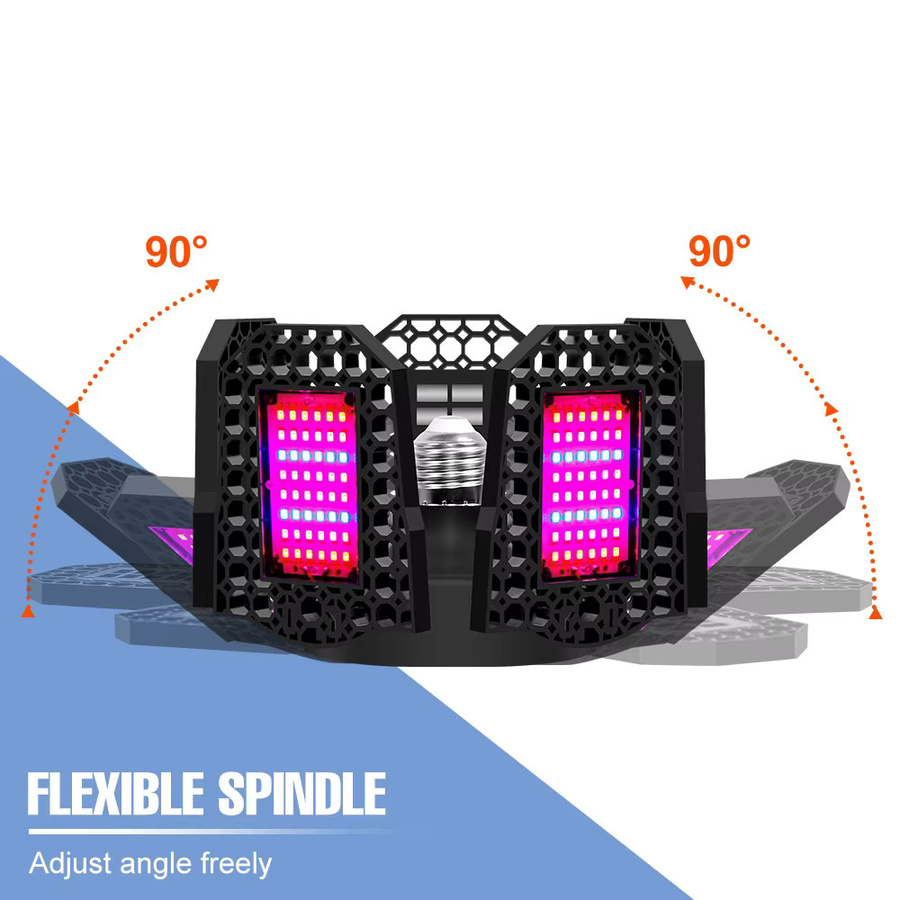 Verformbare LED Vollspektrum Pflanzenlampe mit 250 W, E27 Anschluss, Schwarz, ideal für Indoor-Anbau von Gemüse, Blumen und Hydrokultur - Bild 3
