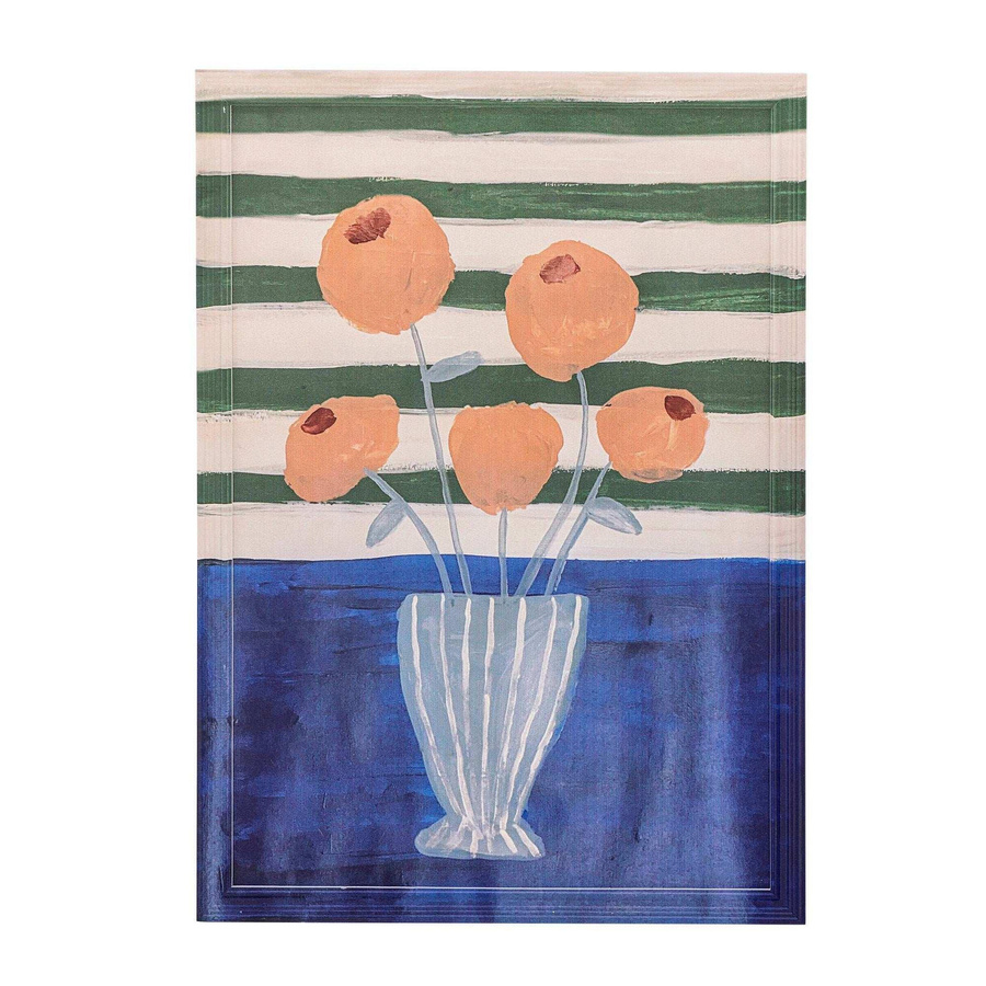 Bloomingville Wanddekoration Florinda aus Fichtenholz mit blauem florales Motiv, Breite: 50 cm, Höhe: 70 cm - Bild 1