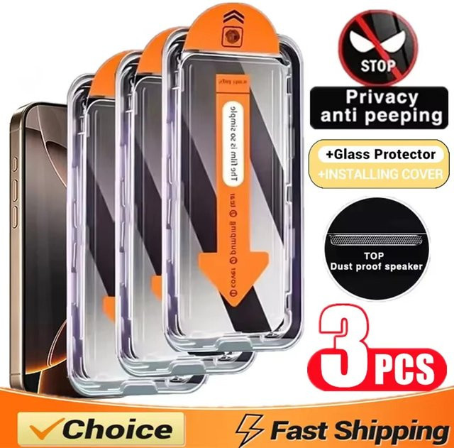 Anti Spy Displayschutzfolie für Samsung Galaxy A15 5G A16 A14 A13 A12 A06 A05 A05s A25 A23 A22 A21s mit staubfreier Installation, transparent - Bild 1