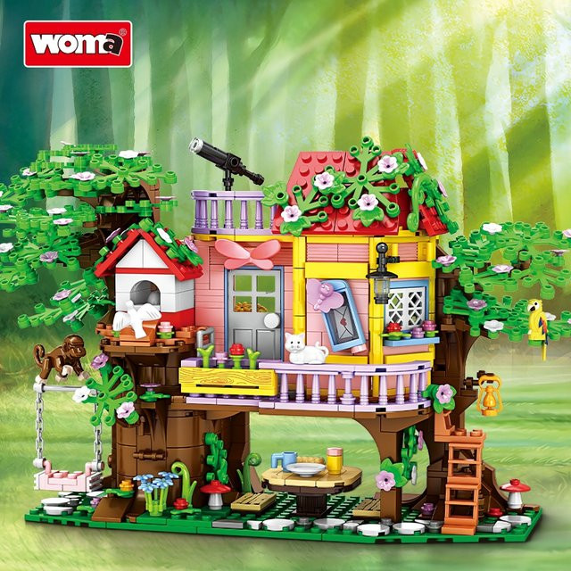 WOMA TOYS Forest Treehouse Mini Building Brick Set 840 Teile - Bild 1