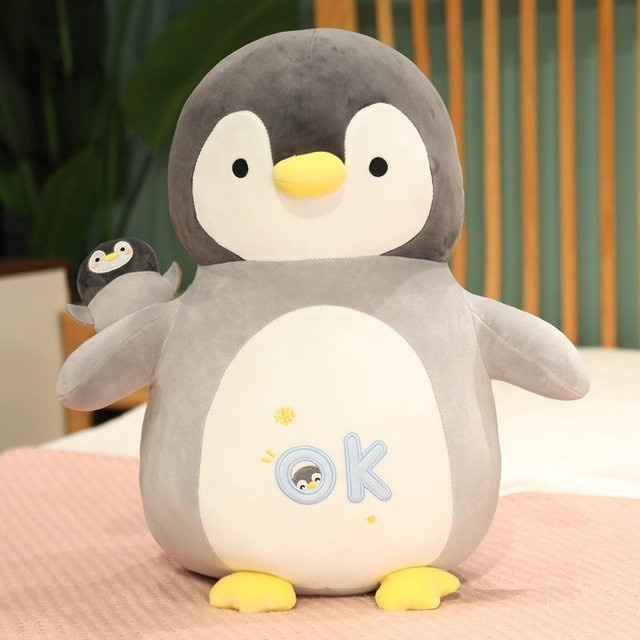 Yiran Health & Beauty Cartoon Pinguin Plüschtiere Mutter und Kind, Kuschelkissen, 35cm, ab 4 Jahren - Bild 1